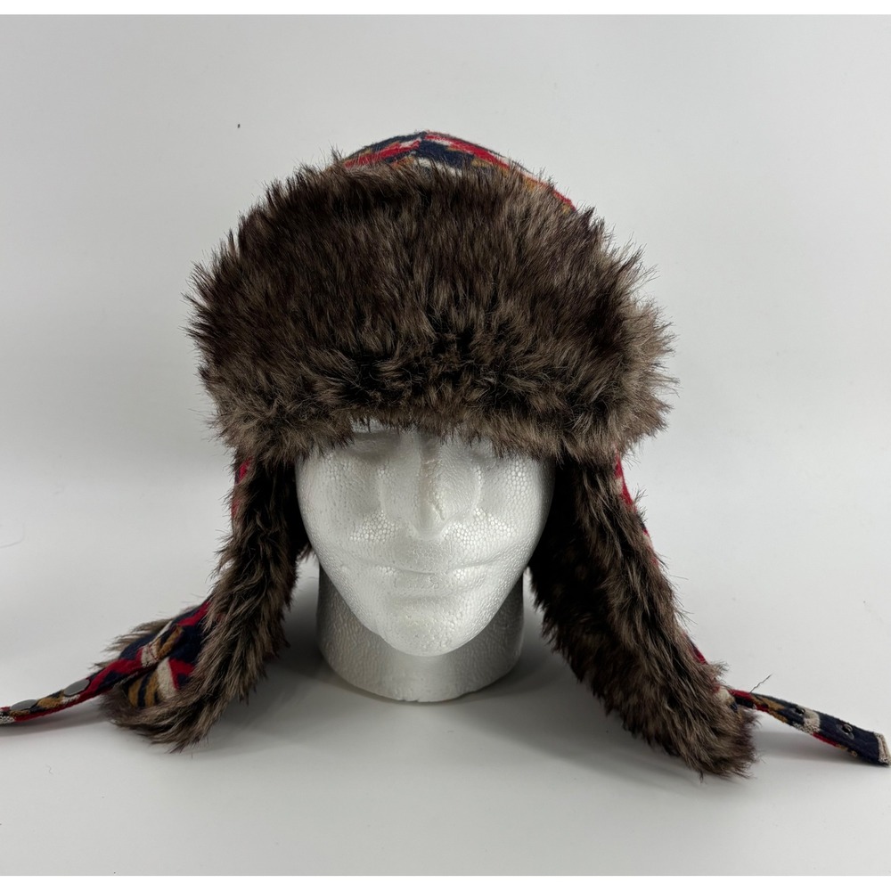 Swiss Tech Trapper Hat Men's OSFM Multicolor Southwest Faux Fur